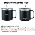 thumbnail image 7 of Custom Name 14oz Coffee Mug with Handle Double Wall Stainless Steel Tumbler Vacuum Insulated Thermal Beer Cup Travel Thermos (black,14oz (410ml)), 7 of 7