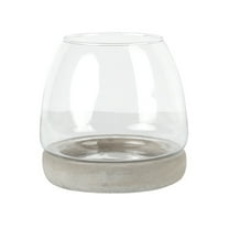 GOOHOCHY  Cement Bottom Glass Vase Transparent Garden Decoration