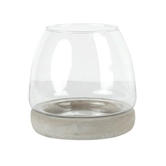 GOOHOCHY  Cement Bottom Glass Vase Transparent Garden Decoration