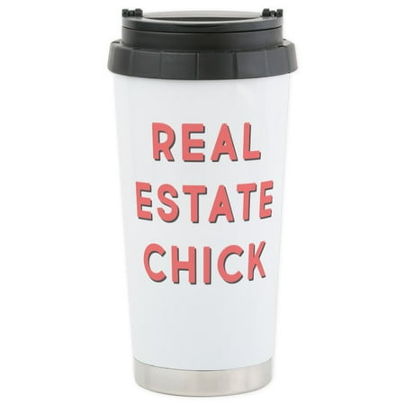 Regal Stainless CafePress - Real Estate Chick - Stainless Steel Travel Mug, Insulated 16 oz. Coffee Tumbler ()