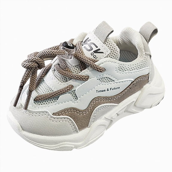 NIEWTR Shoes for Kids Slip Lightweight Sneakers Print Athletic Running Shoes for Boys Girls Athletic Footwear for School Play Everyday Wear(Khaki,8.5)
