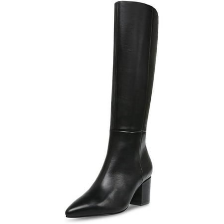 

Steve Madden Forrest Black Leather Pull On Classic Pointed Close Toe Boot (Black Leather 10)