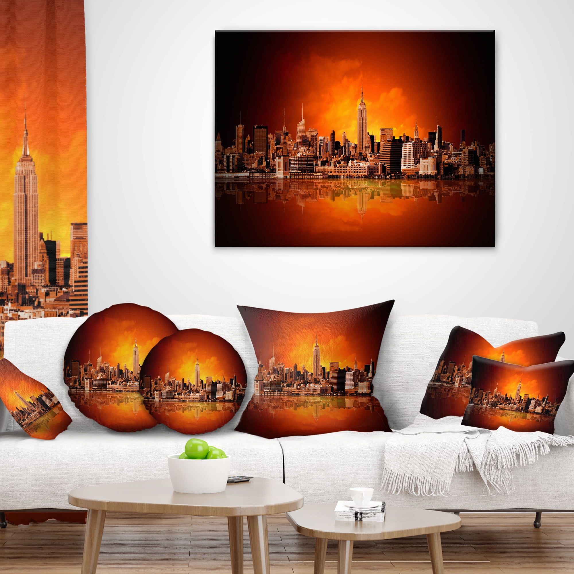 Designart 12" x 20" Red Polyester Throw Pillow