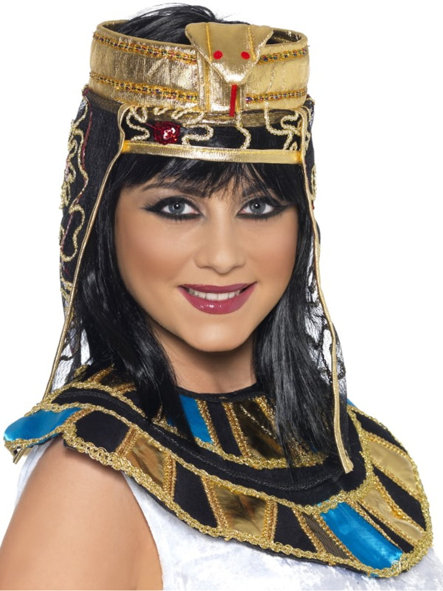 Cleopatra Headpiece Gold Bead Sequin Egyptian Halloween Adult Costume Decor