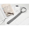 thumbnail image 5 of Corbata Delgada Moda Clásica Corbata De Rayas Autoadhesiva Preppy Para Mujeres Hombres Blanco Talla única, 5 of 5