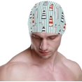 thumbnail image 2 of FYBTO Chapeau de Natation Phare Rayé Rétro Adulte FYBTO Polyester, 2 of 4