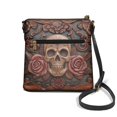 thumbnail image 2 of DISNIMO Rose Skull Print Satchel Shoulder Bags for Women PU Leather Crossbody Handbags with Zipper & Pockets Casual Bucket Bags Crossbody, 2 of 7