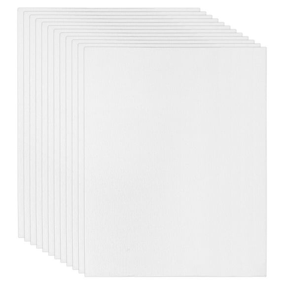 6x8" Canvas Boards for Painting, 12 Pack 100% Cotton Square Triple Primed Stretched Blank Art Canvas Panel Bulk Thin for Acrylic, Oil, Tempera Paints, White