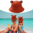 thumbnail image 4 of Niñas Rana Sombrero de cubo Sombreros de dibujos animados Gorra marrón Zulema Sombrero de playa para niños, 4 of 7
