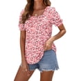 thumbnail image 5 of OutfitShow Summer Square Neck Tops for Women Puff Short Sleeve Shirts Dressy Casual Tunic Blouses, 5 of 8