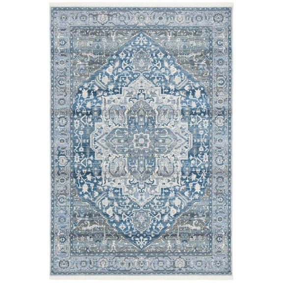 SAFAVIEH Vintage Persian Forrester Oriental Polyester Area Rug, Charcoal/Blue, 3' x 5'