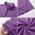 thumbnail image 4 of Moxiu Quarter Zip Mens Shirts Mock Neck Short Sleeve Athletic Dressy Business Work Shirt Summer Slim Outdoor Running Golf Tops Purple,S, 4 of 8