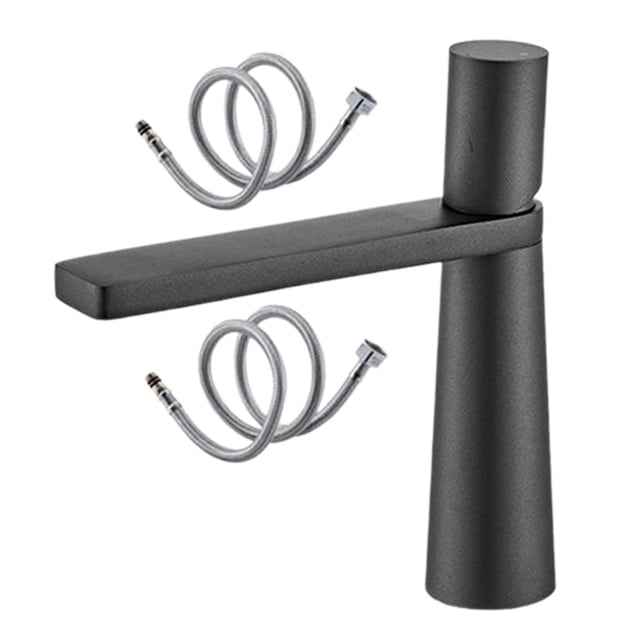 Grifo para lavabo de ño, grifo para recipiente de lavabo, temperatura ajustable portátil, mango único, Control de frío y calor para el hogar gris corto