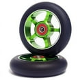 thumbnail image 1 of 2 Pcs Roues de Remplacement pour Trottinette 100mm avec Roulements Aluminium Résistant à l'Usure PU Pièces Accessoires de Trottinette, Vert, 1 of 6
