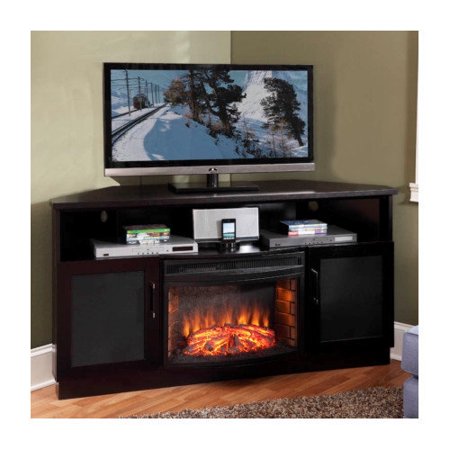 Furnitech TV Stand with Curved Electric Fireplace  Walmart.com