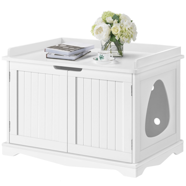 SmileMart Wooden Cat Litter Box Enclosure End Table Espresso - Walmart.com