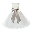 thumbnail image 2 of Ekidsbridal Girl Communion Flower Girl Dress - Satin Ivory Tulle Rattail Edge 829S-A (Size: S-12), 2 of 3