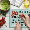 thumbnail image 3 of Saying Cutting Board, Family is Anchor That Holds Us Inspiration Writing Anchor Rope, Decorative Tempered Glass Cutting and Serving Board, Large Size, Black and White, by Ambesonne, 3 of 5