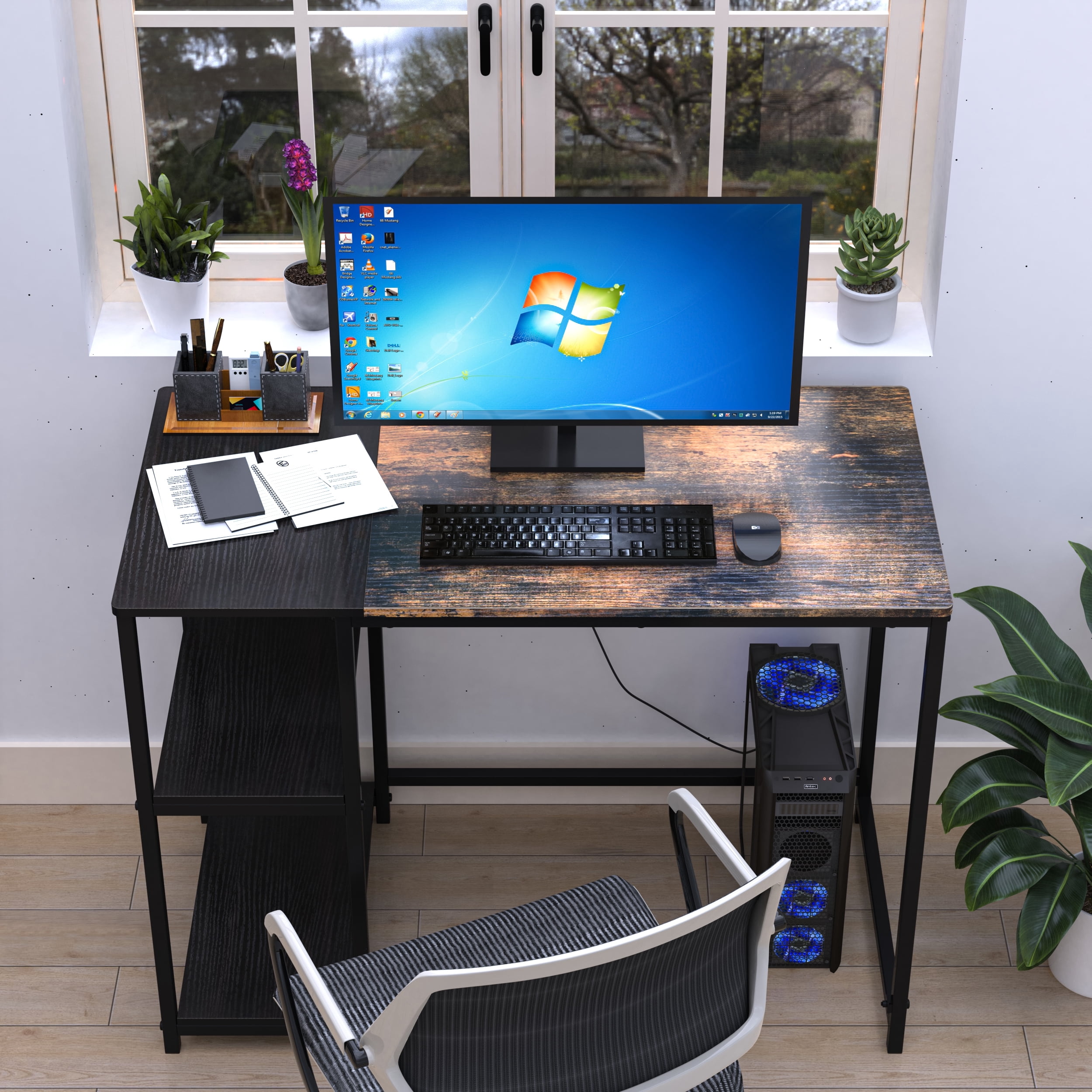 Portable Folding Desk, High-Density Board, Thickened Pipes, Versatile Use, Space-Saving Design