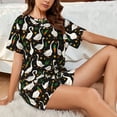 thumbnail image 4 of Hirioo funny Goose for Women's 2 Piece Short-Sleeved Pajama PJ Sets for Women Shorts with Pockets Womens Lounge Set-3X-Large, 4 of 6
