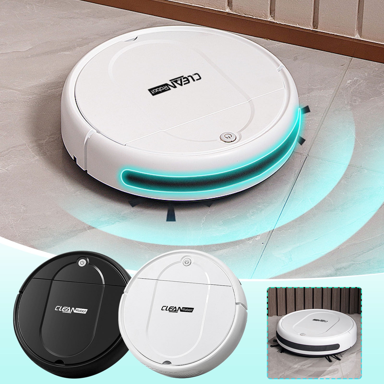 Nkmbld Robot Vacuum Cleaner Fully Automatic Sweeping Robot, Household USB Charging Cleaning Machine for All Floors, Pet Hair, Black