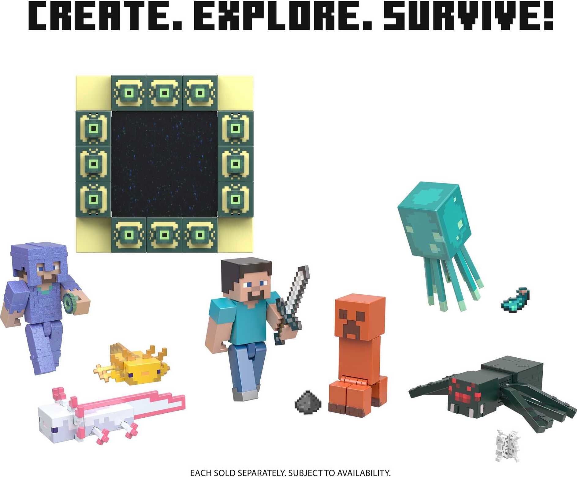 Minecraft Toys 3.25-Inch Action Figures Collection, Axolotls