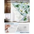 thumbnail image 3 of No Hook Cloth Fabric Shower Curtain with Snap in Liner, Flower Waterproof Shower Curtains Set with See Through Top Window, White Blue Botanical Country Aesthetics Floral Bath Curtains Shower 48"x72", 3 of 6