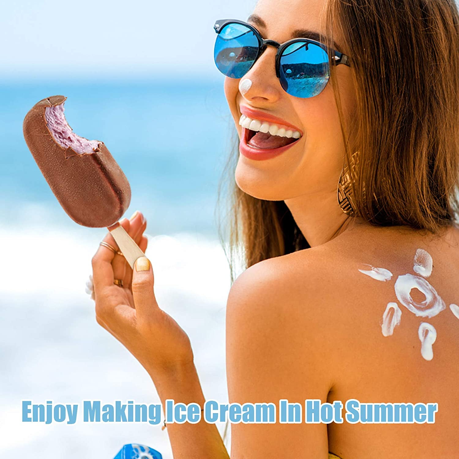 Kepooman Silicone Durable DIY Popsicles Mold Set for Ice Cream, Fresh Fruitsicle Frozen Pop Tray Holders, White Kepooman Silicone Durable DIY Popsicles Mold Set for Ice Cream, Fresh Fruitsicle Frozen Pop Tray Holders, White