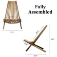 thumbnail image 2 of Open Box Melino Wooden Folding Tamarack Chair Low Patio Lounge Furniture, 2 of 7