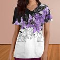 thumbnail image 2 of Pisexur Womens Scrub Tops Boasting Colorful Floral Prints Along With Short Sleeve Scrub Tops Suitable for Nursing Uniforms With Convenient Pockets, 2 of 4