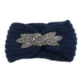 thumbnail image 3 of Women Sequin Knitted Hairband Flower Rhinestone Beaded Ear Warmer Wide Head Wrap, 3 of 16
