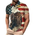 thumbnail image 3 of UVEASISHA Mens Fourth of July Golf Shirts Mesh Breathable Short Sleeve Polos Shirt Big and Tall Casual American Flag Printed Collared T-Shirts Patriotic Tees Navy XXL, 3 of 6