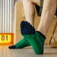 thumbnail image 3 of Men's Cotton Toe Socks Five Finger Socks Compression Crew No Show Athletic Socks for Running 5 Pairs(Size 7-10), 3 of 8