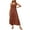 Brown, variant on Homenesgenics T Shirt Dresses Women Women's Bohemian Spaghetti Strap Smocked Tiered Long Beach Sun Dresses Sleeveless Solid Maxi Dress