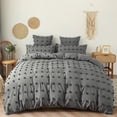 thumbnail image 1 of Ensemble Housse de Couette Maison Solide Housse de Couette Nordique Housse de Couette Lit Jumeau Ensemble Housse Lin Polyester, 1 of 5