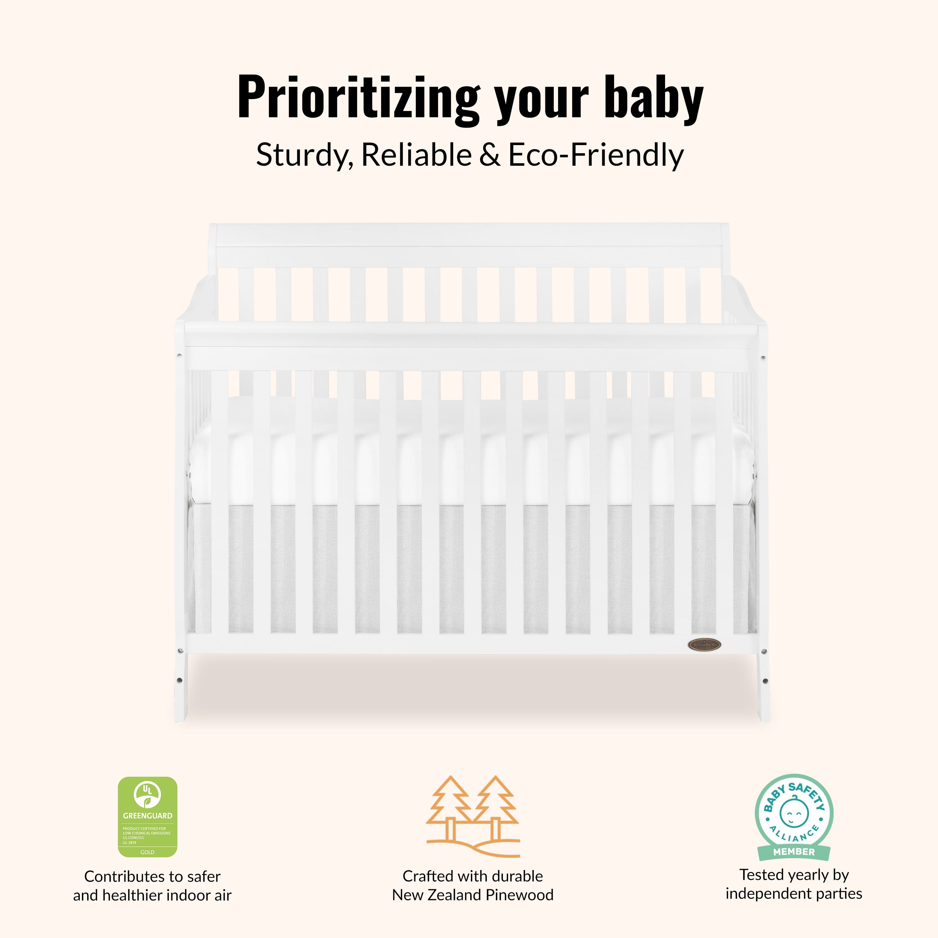 Dream On Me Ashton Convertible 5-in-1 Crib, Model #660