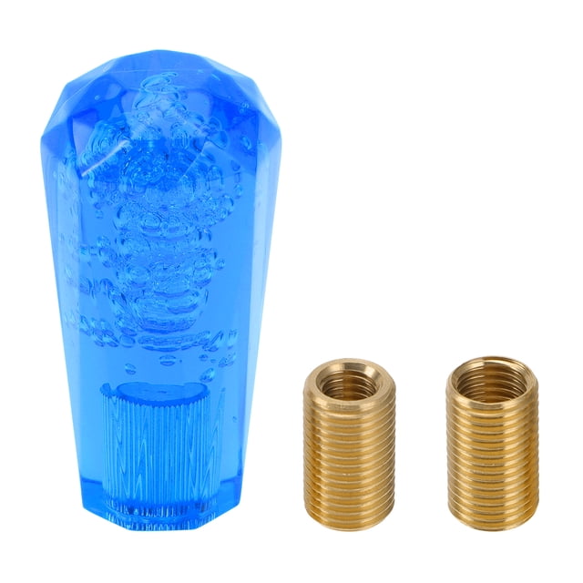 Perilla de Cambio de Marcha para Coche Unique Bargains 10cm Perilla de Cambio Frontal Universal para Vehículo Automático y Manual Acrílico Azul con 2 Adaptadores 1 Set