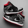 thumbnail image 1 of N I-K-E A i r-Jor-dan 1 Mid Shoes Black Cement Gray DQ8426-006 Men's Sizes NEW, 1 of 6