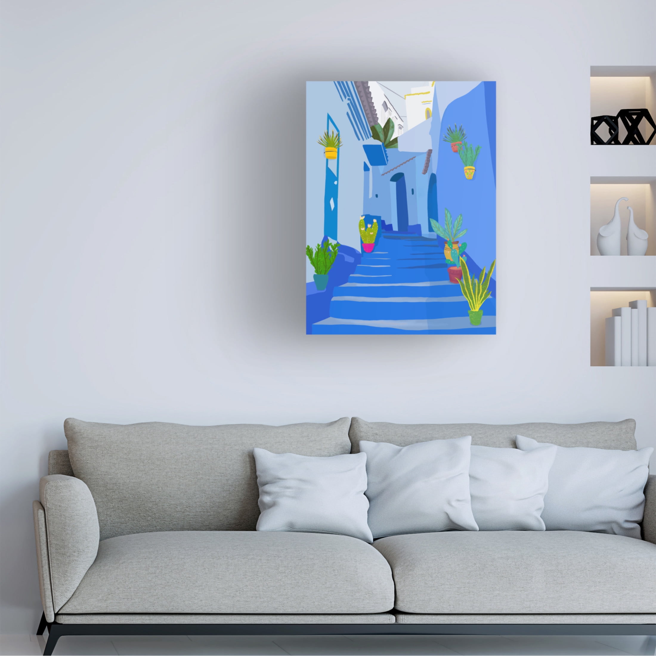 Trademark Fine Art Petra Lizde  Blue city Canvas Wall Art