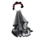 thumbnail image 5 of de Halloween, velo de boda, largo hasta la cintura, vestido de novia gótico, velo negro, diadema de flores, velo para Cosplay mayimx velo de novia de halloween, 5 of 7