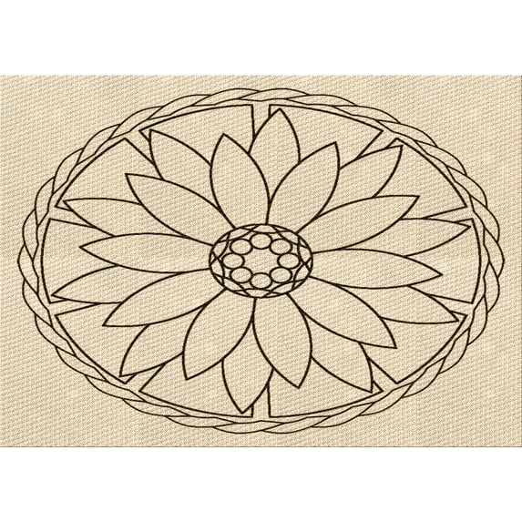 Ahgly Company Indoor Rectangle Patterned Moccasin Beige Area Rugs, 2' x 3'