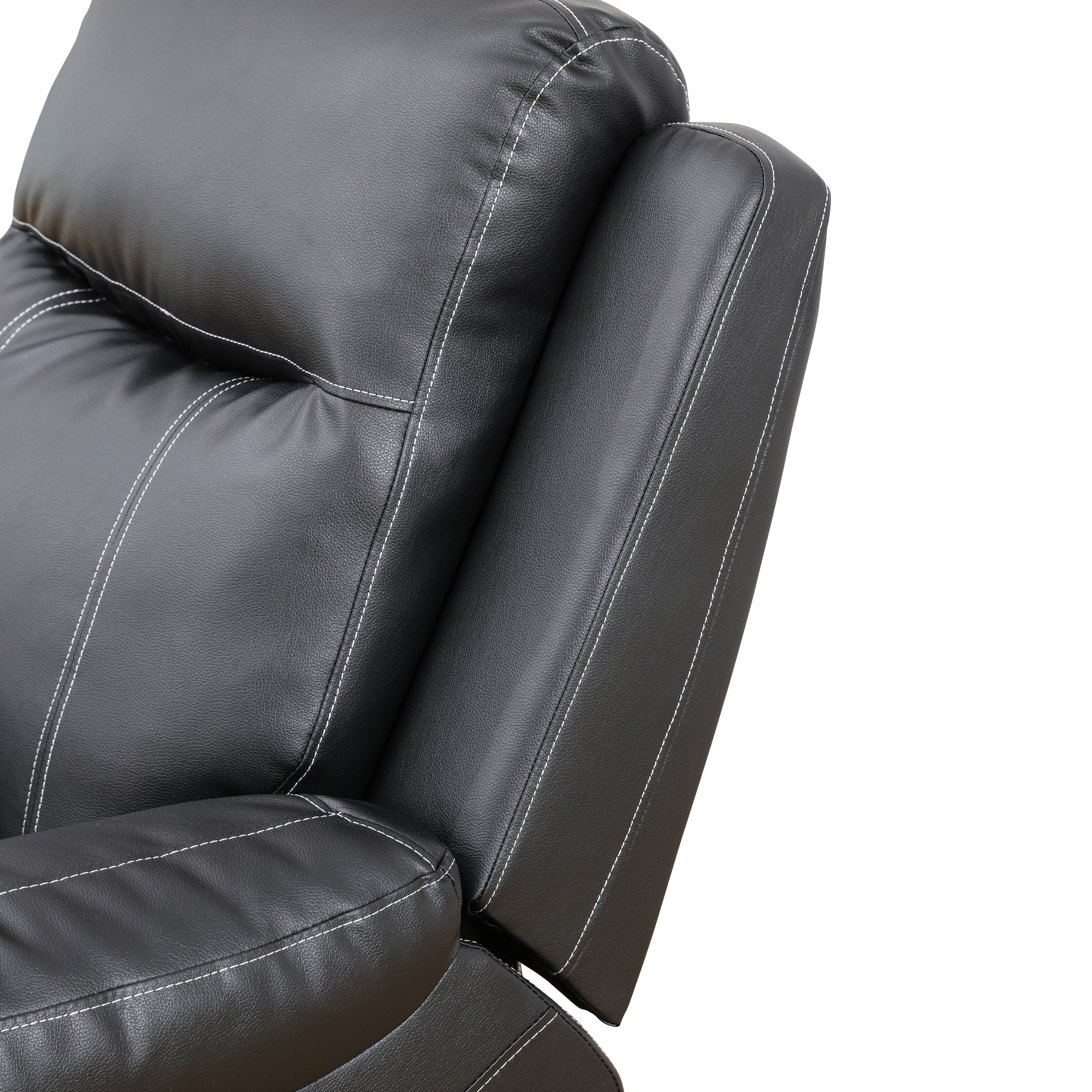 MAYEERTY 2-Seater Recliner Loveseat, Breathable Semi PU Leather Recliner Sofa with Storage for Apartment Living Room