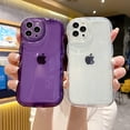 thumbnail image 4 of for iPhone 13 Pro Max Case 6.7 inch, Cute Clear Bubble Shell Case Frame Wavy Edge Transparent Full Protective Soft TPU Shockproof Phone Cover for Women Girls(Purple,for iPhone 13 Pro Max), 4 of 14
