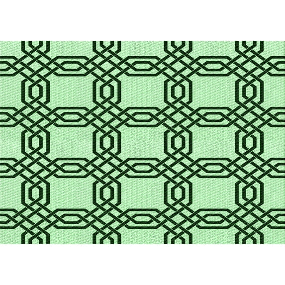 Ahgly Company Indoor Rectangle Patterned Mint Green Area Rugs, 2' x 4'