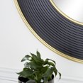 thumbnail image 5 of CosmoLiving by Cosmopolitan 35" x 35" Black Ribbed Wall Mirror with Gold Edges, 5 of 14