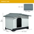 thumbnail image 5 of Dextrus Outdoor Large Plastic Dog house with Elevated Base, Water-Resistant 36" Large Double Door Dog House with Porch & Cushion Pet House for Small Medium Dogs, 36"L*27.1"W*26"H, 5 of 6