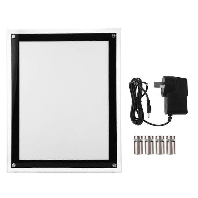 A4 LED Light Box Advertising Acrylic Snap Frame Backlit Board Poster Display (A4 )