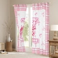 thumbnail image 3 of Feelyou Girly Monogrammed Z Blackout Curtains Set of 2 (52x84 Each), Cartoon Pink Bownknot Ribbon Window Curtains, Princess Buffalo Plaid Curtains and Drapes, Curtains and Drapes Room Decor, 3 of 6