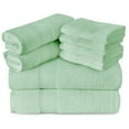 thumbnail image 1 of Gogreen 100% Cotton Bath Towel Sets of 8 Pieces, 2 Bath Towels 2 Hand Towels 4 Washcloths, Highly Absorbent Towels for Bathroom, Gym, Hotel (Spa Blue), 1 of 8