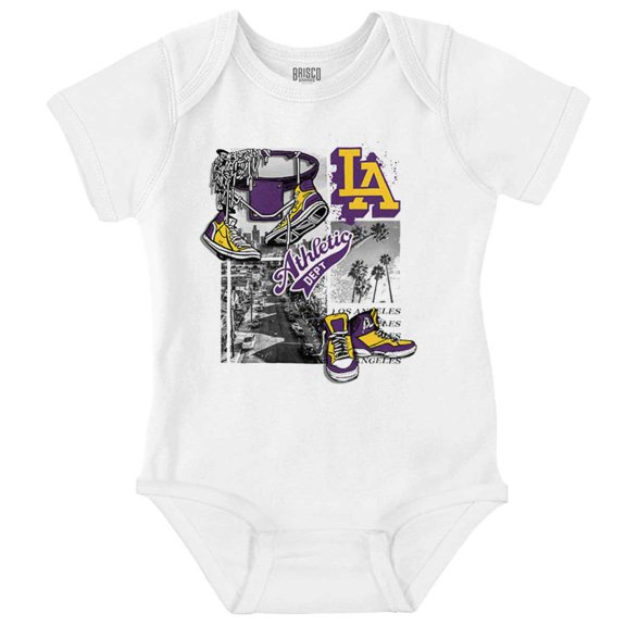 Athletic LA Basketball Sneakers Romper Boys or Girls Infant Baby Brisco Brands NB